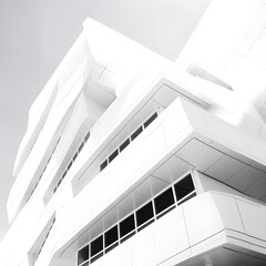 Modern designed architecture, all white, generative ai, generative, ai