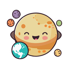 moon smiling in the space