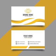 Yellow and White Minimalist Business Card Template Design