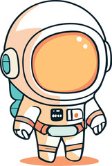 Cheerful astronaut in galactic adventure