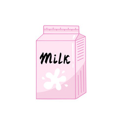 Package of milk. Vector Illustration for printing, backgrounds, covers and packaging. Image can be used for greeting cards, posters, stickers and textile. Isolated on white background.