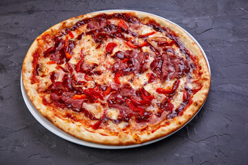 tasty pizza on the white plate