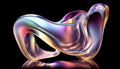 abstract multicolor metallic abstract shape. Generative AI, Generative, AI