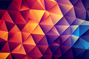 Fototapeta premium Colorful mosaic triangular gradient background. Generative AI illustration