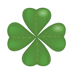 Four-leaf clover is a symbol of good luck. Lucky shamrock.