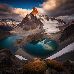 Landscape photography of one of the famous mountains of the Argentine Patagonia.
