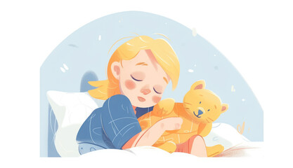 The child is surrounded by their favorite toys and stuffed animals, providing a sense of comfort and security. Generative AI
