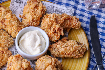 delicious top view of fresh fried chicken