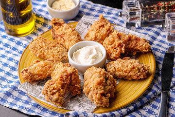 delicious top view of fresh fried chicken