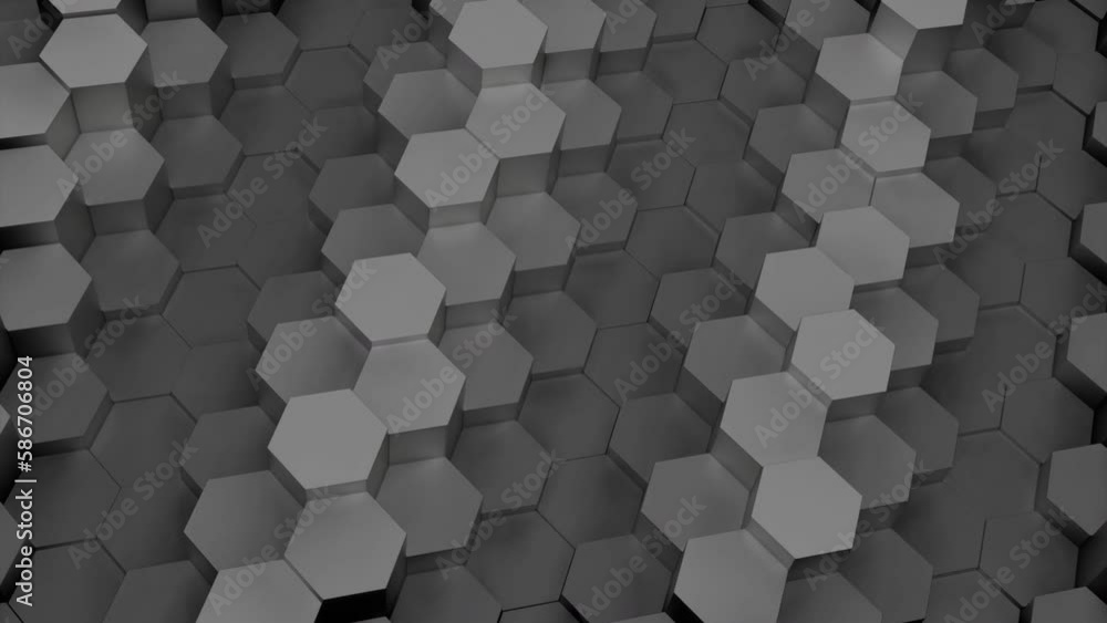 Poster dynamic hexagons, abstract 3d background. design. creative geometric backdrop.