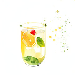 Classic alcohol cocktail glasses. Flat illustration style. Generative ai