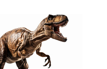 T-Rex dinosaur isolated on white background. Ai generated.