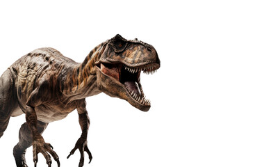 Fototapeta premium T-Rex dinosaur isolated on white background. Ai generated.