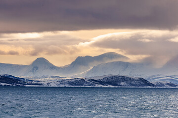 snow covered mountains
