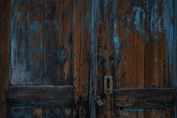 old wooden door with lock