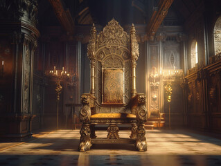 Decorated empty throne room.