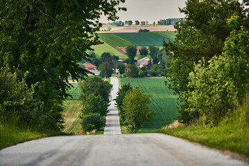 A road leading down the valley towards Jaślików