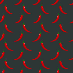 Red hot chili peppers seamless pattern.