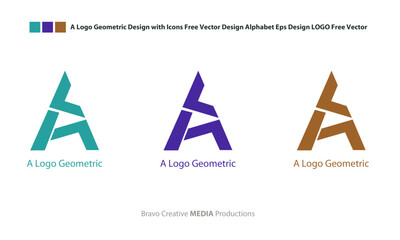 A Logo Geometric Design with Icons Free Vector Design Alphabet Eps Design LOGO Free Vector