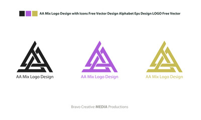AA Mix Logo Design with Icons Free Vector Design Alphabet Eps Design LOGO Free Vector