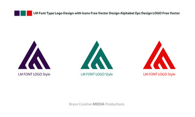 LM Font Type Logo Design with Icons Free Vector Design Alphabet Eps Design LOGO Free Vector