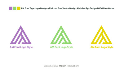 AM Font Type Logo Design with Icons Free Vector Design Alphabet Eps Design LOGO Free Vector