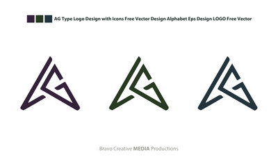 AG Type Logo Design with Icons Free Vector Design Alphabet Eps Design LOGO Free Vector