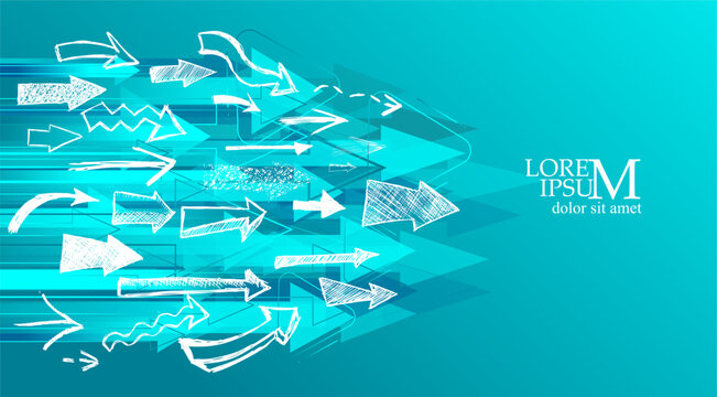 Blue arrows background. Modern futuristic background technology. Vector illustration.