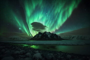 Magisches Polarlicht - Grüne Lichter am Nachthimmel