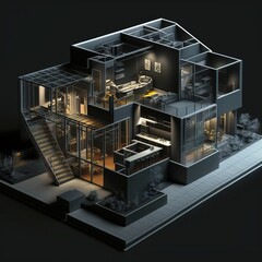 House models. AI generated