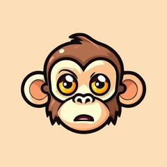 Cute Monkey Artwork, Playful Primate Illustration