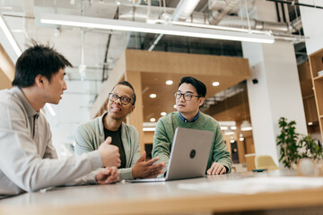 Business colleagues in meeting discussing project