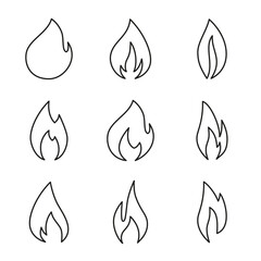 Fire flame vector icon. Isolated illustration on a white background. Editable stroke.