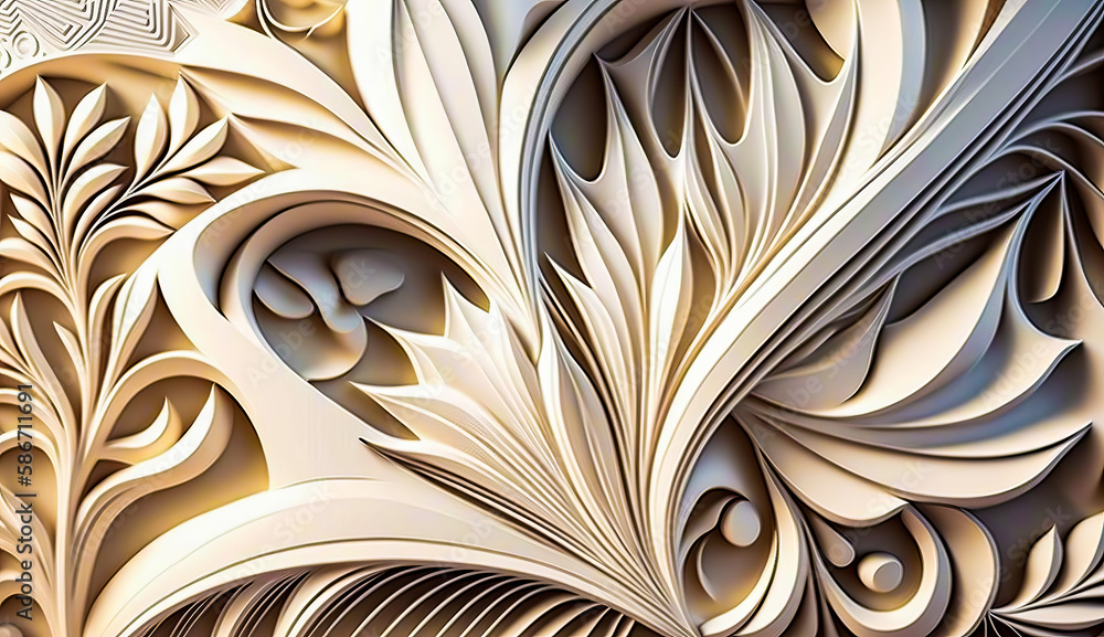 Poster computer generated image of an intricate design. generative ai.