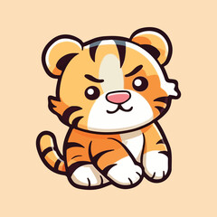 Precious Baby Tiger Artwork, Cute Feline Illustration