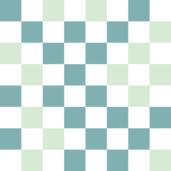 Green and white pastel checkerboard pattern background.