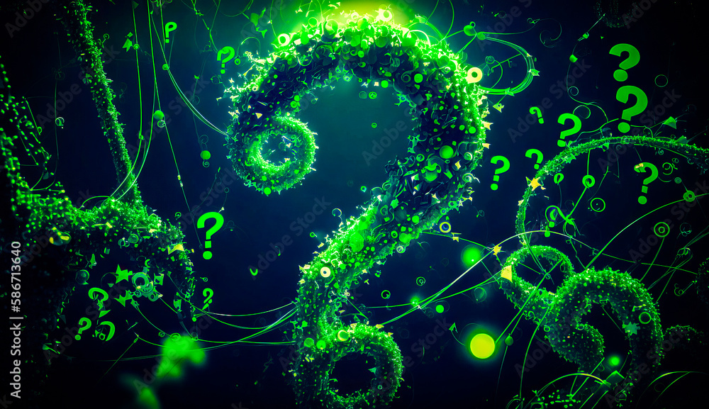 Poster green abstract background with bubbles and numbers. generative ai.