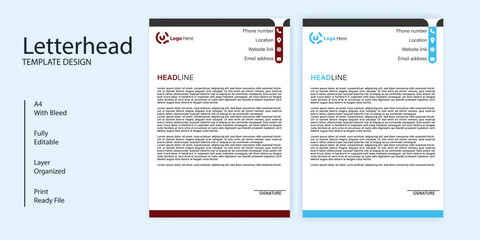 Letterhead template in Abstract style design