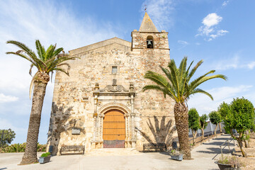Fototapeta na wymiar Parish Church of Saint Andrew the Apostle in Aljucén, Tierra de Mérida - Vegas Bajas, Province of Badajoz, Extremadura, Spain