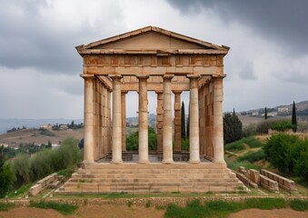 Fototapeta na wymiar Temple of Artemis, one of the seven wonders of the ancient world. Generative AI.