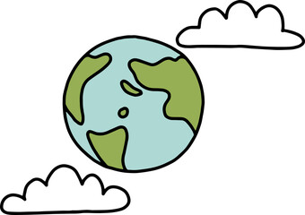 Groovy y2k retro eco cartoon png. Happy earth day ecology heart sticker or label design. Environment day trendy badges. Isolated on transparent background. Ecological vector illustration