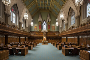 Interior of the parliament. AI Generated