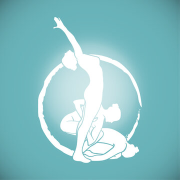 Yoga Three Women Circle Balance