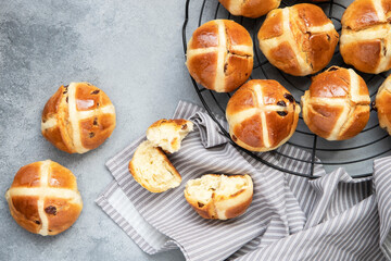 Homemade hot cross buns  for Easter holiday treat