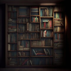 Bookshelves. AI generated