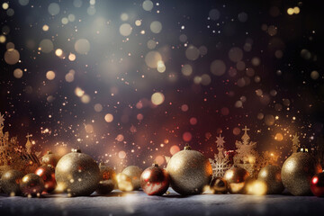 Fototapeta premium Beautiful New Year and Christmas background. AI Generated