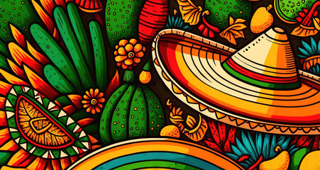 Cinco de mayo holiday background with copy space for text generative ai