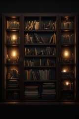 Bookshelves. AI generated