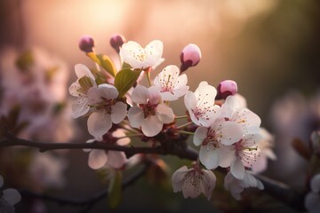 A cherry blossom tree, bokeh Generative AI