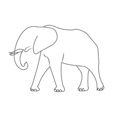 Free vector hand drawn flat design elephant outline